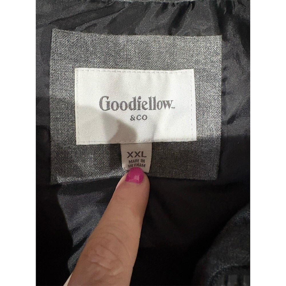 Goodfellow & Co Vest Mens Size 2XL Charcoal Gray Quilted Puffer Full Zip - Picture 8 of 9